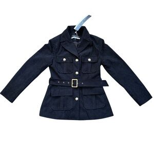 Dalia Macphee black corduroy women’s blazer size L NWT